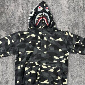 BAPE Color Camp Shark Full Zip Hoodie Black Size Large